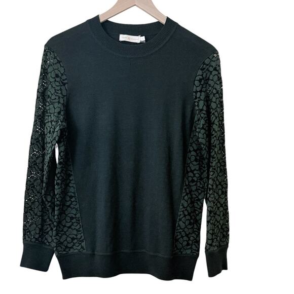 Tory Burch Green Morino Wool Sweater Fall Woman's Size Medium READ - Picture 1 of 11